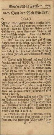 XLV. Von der Welt Eitelkeit.