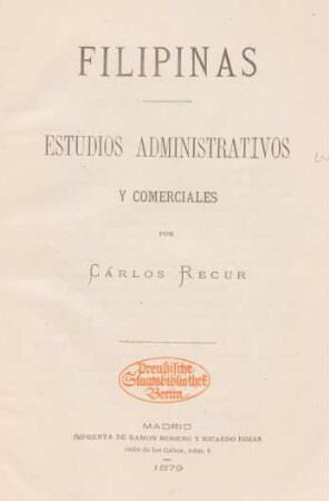 Filipinas : estudios administrativos y comerciales