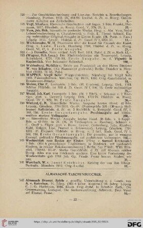 Almanache / Taschenbücher (Nr. 342-383)