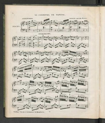 Le Carneval De Venise. [Piano]