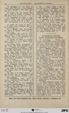 Illustrierte Bücher: Kunst, Archäologie und Musik (Nr. 772-825)
