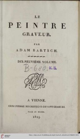 19. Volume: Le peintre graveur