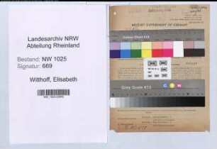 Entnazifizierung Elisabeth Witthoff , geb. 01.02.1913 (Kontoristin)