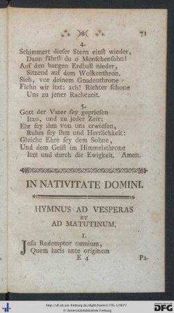In Nativitate Domini.