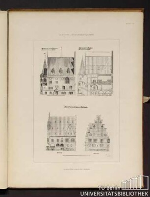 Blatt 38. Entwurf zu einem Rathaus fuer eine kleinere Stadt. Entwurf zu einem kleinen Rathaus.