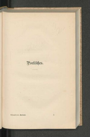 Poetisches.