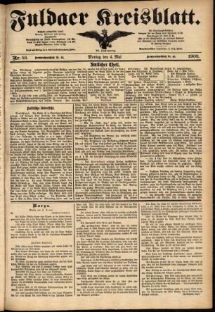 Ausgabe vom Montag, den 04. Mai 1903.