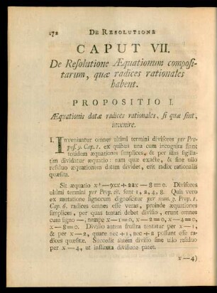 Caput VII. De Resolution Aequationum compositarum, quae radices rationales habent