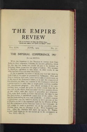 The Imperial Conference, 1907