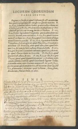 Locorum Quorundam Varia Lectio.