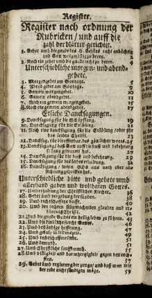 Register nach/ ordnung der Rubricken/ und auff die zahl der blätter gerichtet.