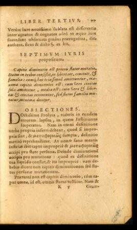 Septimum Iuris propositum.