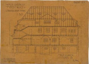 Fischer, Theodor; Tübingen; Haus Siebeck - Längsschnitt