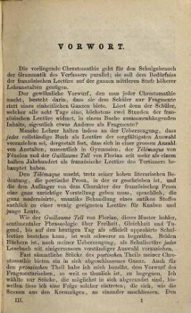 Französische Chrestomathie : mit kurzen biographischen Notizen, erklärenden Anmerkungen in französischer Sprache und einem Wörterverzeichniß