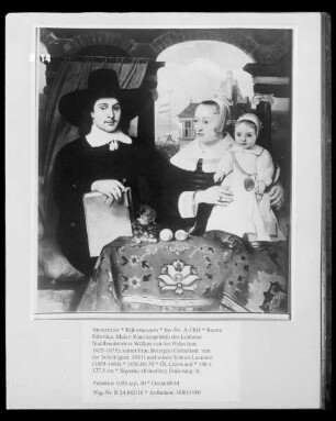 Familienporträt des Leidener Stadtbaumeisters Willem van der Helm (um 1625-1675), seiner Frau Belytgen Cornelisdr. van der Schelt (gest. 1661) und seines Sohnes Leendert (1655-1664)