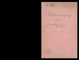Kohlenversorgung einzelner Gewerbezweige
