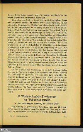 D. Methodologische Erwägungen zur Behandlungsweise
