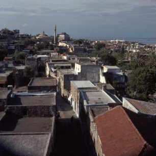Rhodos (Stadt). Collachium, Blick von den Rittermauern in die Altstadt. P63