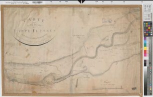 Lippe: Carte von einem Theile des Lippe-Flusses bei der Schleusenbaustelle zu Beckinghausen. Aufgenommen bei einem Wasserstande von 2,85 Fuss am Oberschleusen-Pegel
