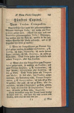 Fünftes Capitel. Vom Verbo Composito.