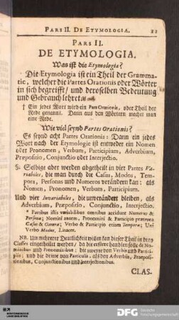 Pars II. De Etymologia