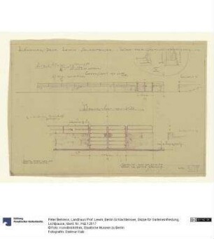 Landhaus Prof. Lewin, Berlin Schlachtensee, Skizze für Garteneinfriedung, Lichtpause