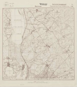2749 Bietikow, Topographische Karte 1:25000 (4cm - Karte)