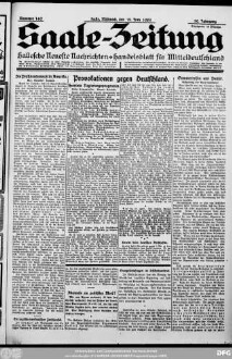 Saale-Zeitung : allgemeine Zeitung für Mitteldeutschland ; Hallesche neueste Nachrichten