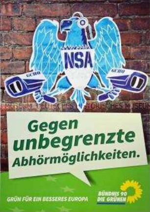Plakat von Bündnis 90 / Die Grünen zur Europawahl im Mai 2014 mit dem Slogan "Grün für ein besseres Europa"