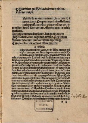 Stella clericorum : mit Gedicht 'Aspice presentis...' auf das Werk in Akrostichonform zur Nennung des Druckers Antoine Caillaut
