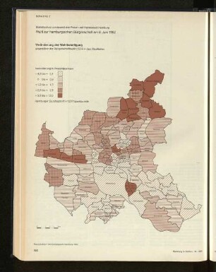 Schaubild 3 Veränderung der Wahlbeteiligung gegenüber der Bürgerschaftswahl 1978 in den Stadtteilen