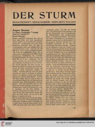 August Stramm : Zu seinem zehnjährigen Todestag