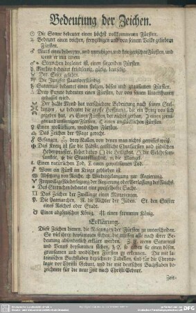 Bedeutung der Zeichen