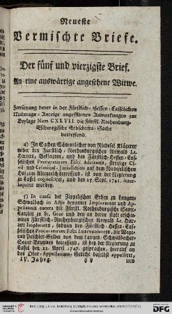 Der fünf und vierzigste Brief