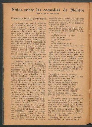 Notas sobre las comedias de Molière