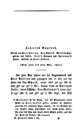 Zehntes Kapitel: Abreise von Port Philipp. Cap Schank. Wilson's Vorgebirge und Inseln. Kent's Gruppen und Furneaux's Inseln. Ankunft zu Port Jackson.