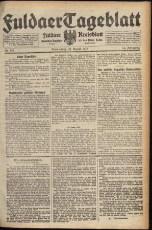 Ausgabe vom Donnerstag, den 24. August 1922.