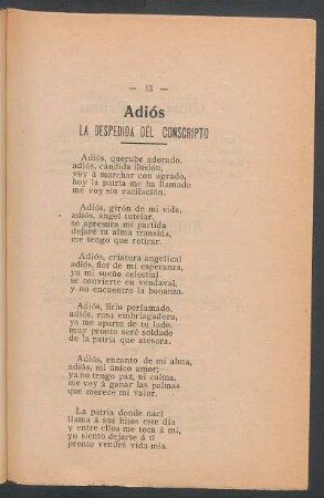 Adiós : La despedida del conscripto