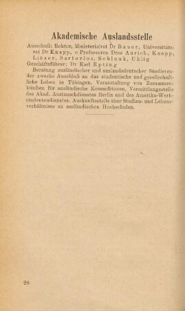 28, Akademische Auslandsstelle