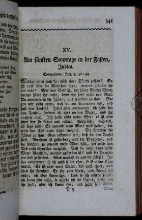 XV. Am fünften Sonntage in der Fasten, Judica.