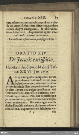 Oratio XIV. De Jecoris extispicio