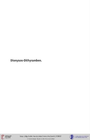 Dionysos-Dithramben