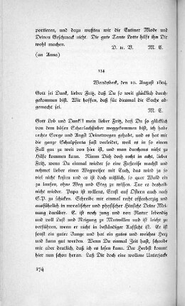 124 Wandsbeck, den 10. August 1804.