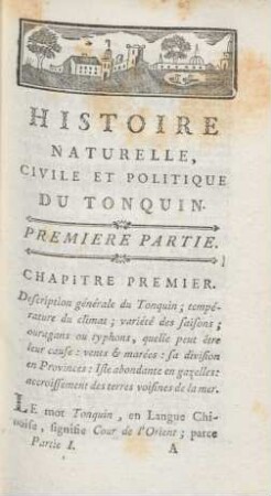 Chapitre premier. Description générale du Tonquin ...