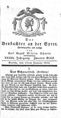 2. Stueck, 13. Januar 1834
