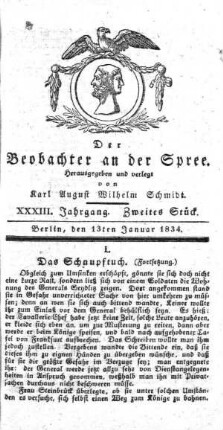 2. Stueck, 13. Januar 1834