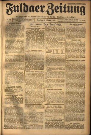 Erste Ausgabe vom Sonntag, den 08. Februar 1925.