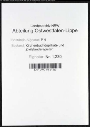 Kirchenbuchduplikat der evangelisch-reformierten Stadtgemeinde Iserlohn (GHT 1870). (Gemeinde: Iserlohn, evangelisch-reformierte Stadtgemeinde)