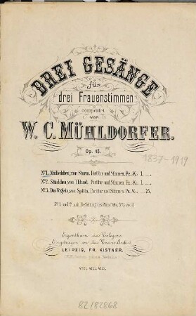 Drei Gesänge für drei Frauenstimmen : Op. 45, 1. Mailiedchen