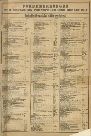 Vorbemerkungen zum Amtlichen Fernsprechbuch Berlin 1934